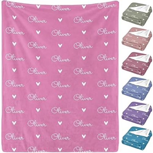 Ship from USA -Personalized Baby Blankets with Name,Customized Name Blankets for Kids,Super Soft Plush Fleece,Custom Baby Blanket for Boys,Girl,Personalized Gifts for Newborn