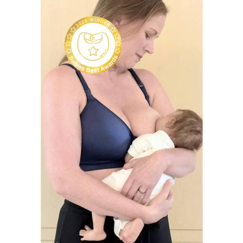 SuperMom® Silhouette Hands-Free Pumping & Nursing Bra | Indigo – Simple Wishes