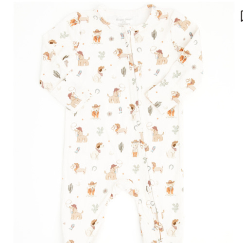 Angel Dear Infant Boys' Cowboy Dogs Long Sleeve Zipper Onesie | Boot Barn