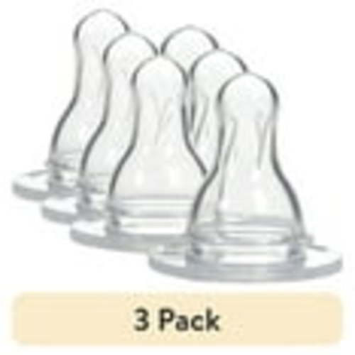 (3 pack) Dr. Brown's Natural Flow Level 4 Narrow Baby Bottle Silicone Nipple, Fast Flow, 9m+, 100% Silicone Bottle Nipple, 2 Pack