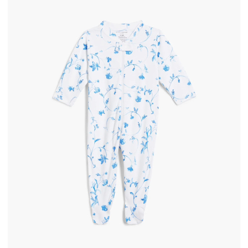 The Footie Pajama - Blue Botanical – Hill House Home