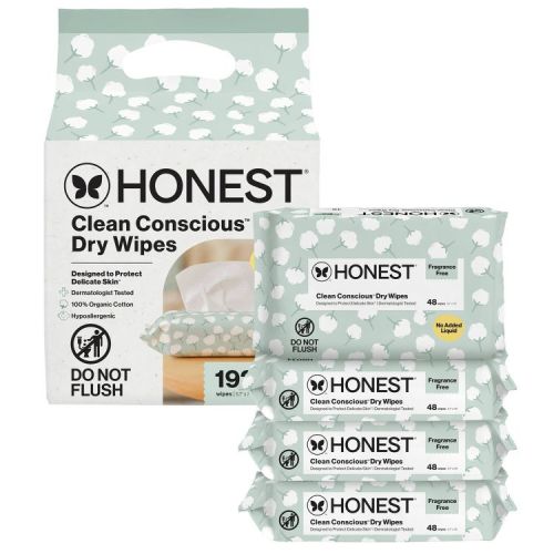 The Honest Company 100% Organic Cotton Dry Wipes - 192ct