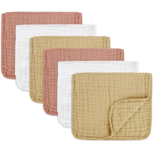 Muslin Burp Cloths Soft and Breathable Burp Cloths Baby boy 6 Pack 10x20 inches It is a Must-Newborn Essentials and Baby Essentials (6, Blue-Green)