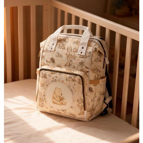 Vintage Winnie the Pooh Toile Diaper Backpack | Baby Shower Nursery Neutral