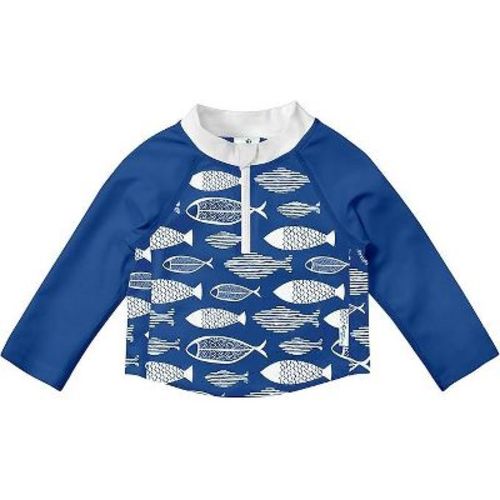 green sprouts baby/toddler UPF 50+ Eco Zip Long Sleeve Rashguard - Blue Fish - 6 mo