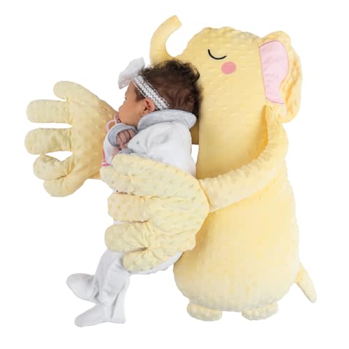 Baby Soothing Patting Hand - Longer Runtime with Remote and 3-Level Adjustable, Stuffed Animal for Baby Toddler Kids, Baby Patter Huggable Elephant, Soothing Companion Shower Gift, Baby Toys