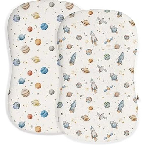 Baby Lounger Cover for Boys and Girls, Soft Breathable Polyester Cover, Fits Most Lounger Pillows, Cute Patterns, Durable and Machine Washable (10-Rocket, Envelope)