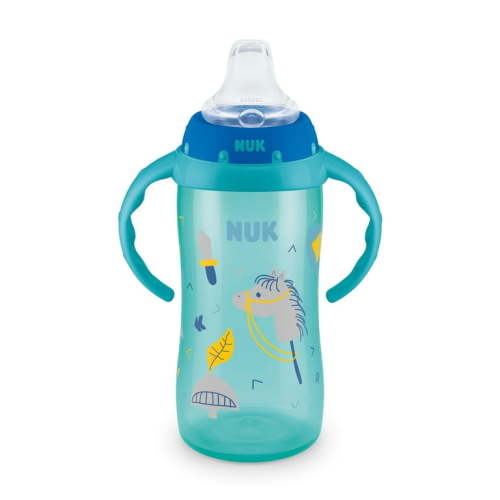 NUK Jungle Designs Large Learner Cup with Handles, 10 Ounce, 1-Pack, Silicone, BPA-Free, Boy (Design May Vary)