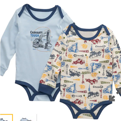 Boys' 2-Piece Long Sleeve Construction Bodysuit Set (Baby) | Shop all Boys | Carhartt