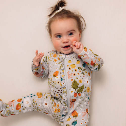 The Softest Baby Pajamas- Strawberry Fields – Milk Snob