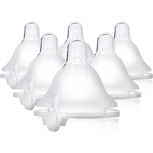 Evenflo Feeding Piece of 6 Balance Plus Wide Neck Nipples for The Balance Plus Wide Neck Baby Bottles, 0 Months and Up
