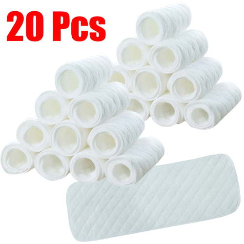 AUQ 20 Pack Flat Fold Cloth Diapers for Babies Cotton Reusable Diapers 32x12 Inches Baby Burp Cloths