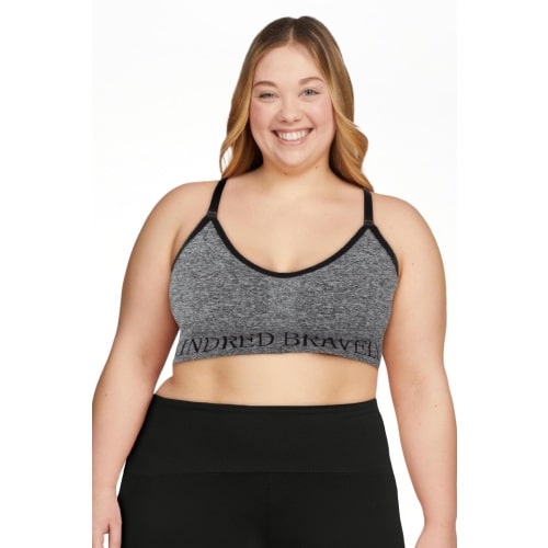 Kindred Bravely Sublime Nursing Sports Bras for Breastfeeding, Soft & Stretchy Maternity Bra (Grey Heather, 1X)