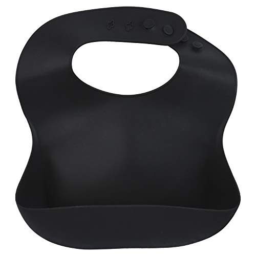 Three Little Tots Modern Silicone Baby Bib – Adjustable Fit Waterproof Catch Bibs (