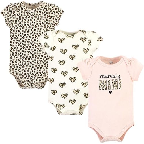 Hudson Baby Cotton Short Sleeve Bodysuits, 3 Pack Shirt