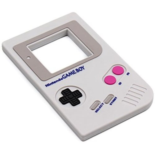 Bumkins Nintendo Silicone Teether, Textured, Soft, Flexible, Bacteria Resistant - Game Boy