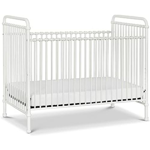 Namesake Abigail 3-in-1 Convertible Metal Crib in Washed White, Greenguard Gold Certified