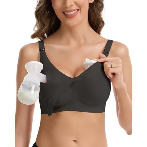 Vinfact Pumping Bra Hands Free Comfort Wireless Seamless Breast Pump Bra