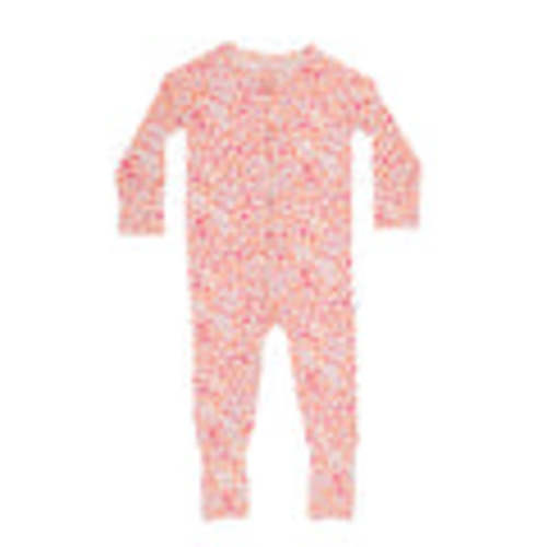 Peony Pink Small Ribbed Zip Romper