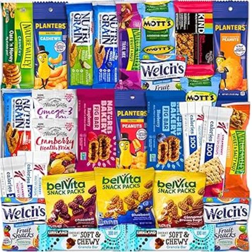 Healthy Snack Variety Box for Adults - Deluxe Assortment with Granola Bars, Nut Mixes, and Fruit Snacks for Families, Office, Gifts, and Travel (28 Count)