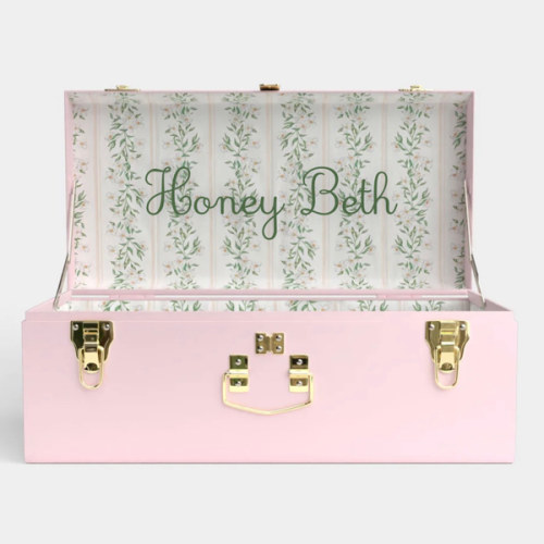 Petite Trunk - Pink - Darling Dogwood / Embroidery