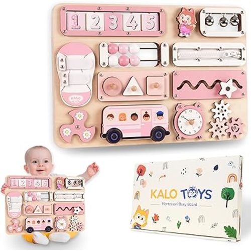 Large Busy Board Montessori Toys for 1 2 3 Year Old - Sensory Toys for Toddlers 1-3 - Fine Motor Skills & Early Learning - Montessori Gift for Boys & Girls - Travel-Friendly & Safe