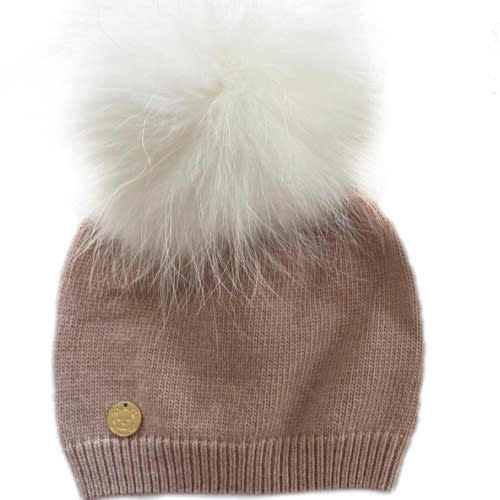 Sasha Single Pom Angora Beanie Hat