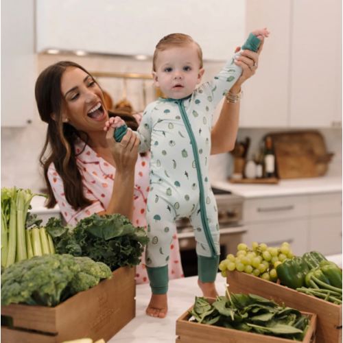 All The Greens Zipper Romper – In My Jammers in 0-3 months