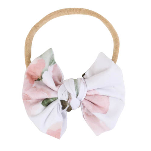 Millies Dusty Rose Floral Knit Bow Headband