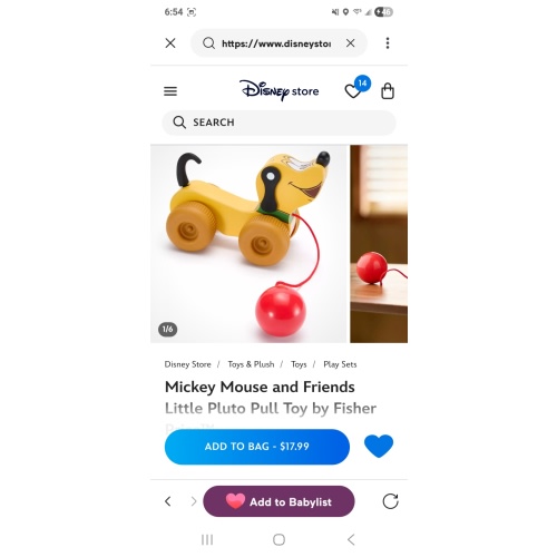 Mickey Mouse and Friends Little Pluto Pull Toy by Fisher Price™ | Disney Store