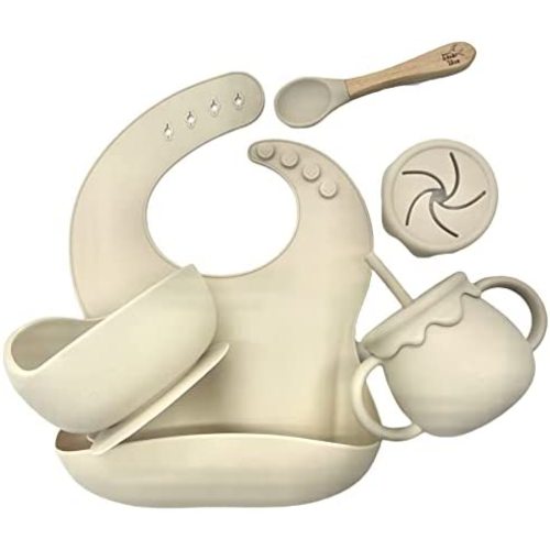 Baby and Toddlers Silicone Feeding Set (Beige)