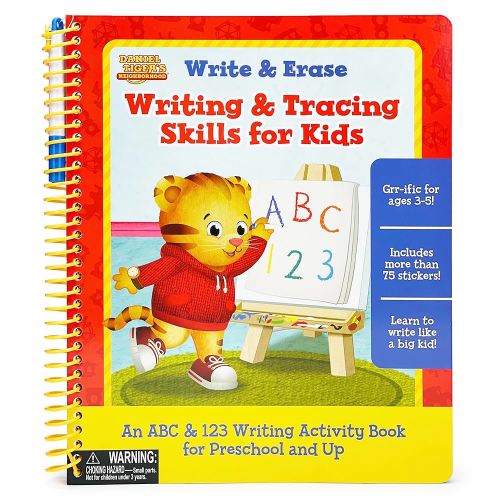 Daniel Tiger's Neighborhood Wipe Clean Writing & Tracing Workbook Skills for Preschool Kids Ages 3 - 5: Practice Pen Control, ABC's, Numbers, Handwriting, Wipe Off Pen Included