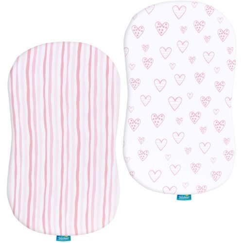 Bassinet Fitted Sheets Compatible with Halo BassiNest Flex, Baby Bassinet, 2 Pack, , Cotton