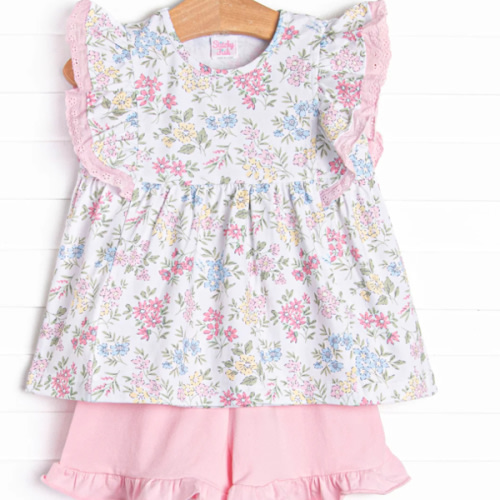 Lace and Lillies Short Set, Pink – Stitchy Fish