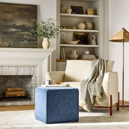 Lynwood Square Upholstered Cube Ottoman - Threshold™ designed with Studio McGee