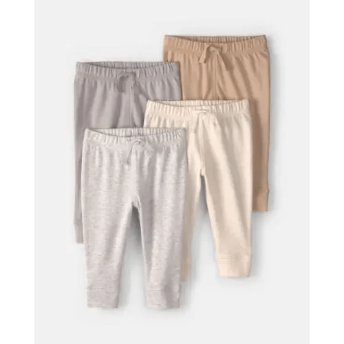Baby 4-Pack Pull-On Pants - Grey/Ivory/Tan | Carter's