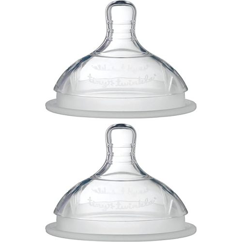 Tiny Twinkle Silicone Baby Bottle Nipples - Bisphenol A-Free, Phthalate-Free Baby Bottle-Feeding Supplies, Soft, Easy to Latch Nipples for Baby Bottles, 2 Pack, Slow Flow (0-3 Months)