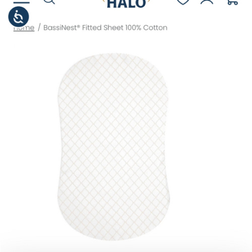 HALO - BassiNest Fitted Sheet 100% Cotton | Nautical Net - cream/gray