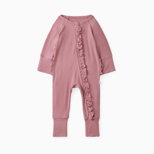 Little Sleepies Ruffle Zippy - Rosewood, Newborn