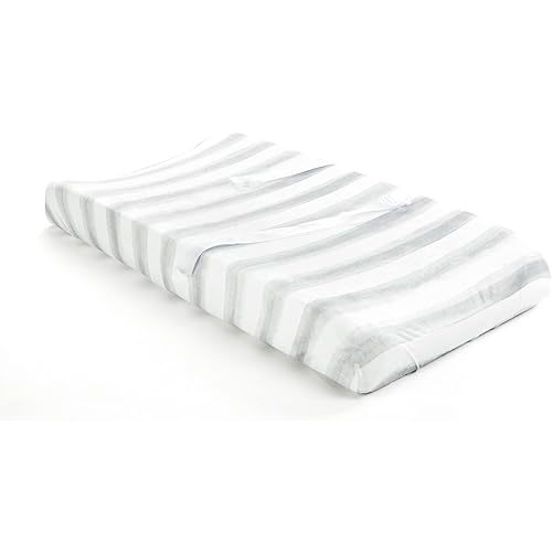 Lush Decor Watercolor Stripe Soft & Plush Changing Pad Cover, 32" x 16" x 5", Gray