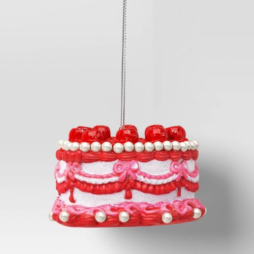 Christmas Resin Heart Cake Ornament Pink/Red - Wondershop™