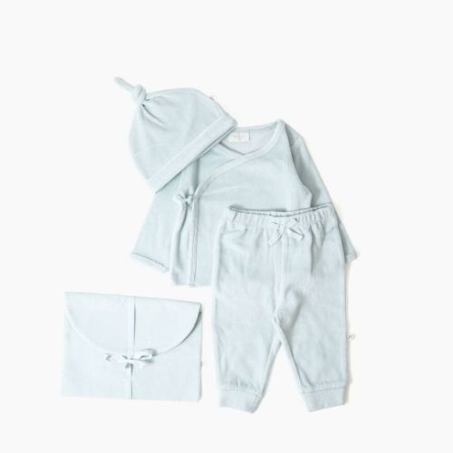 Picolette by Olivia Culpo Baby Boys' 4pc Velour Gift Set - Blue 0-3M