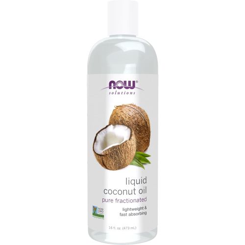 NOW Foods Solutions, Liquid Coconut Oil, Light and Nourishing, Promotes Healthy-Looking Skin and Hair, 16-Ounce