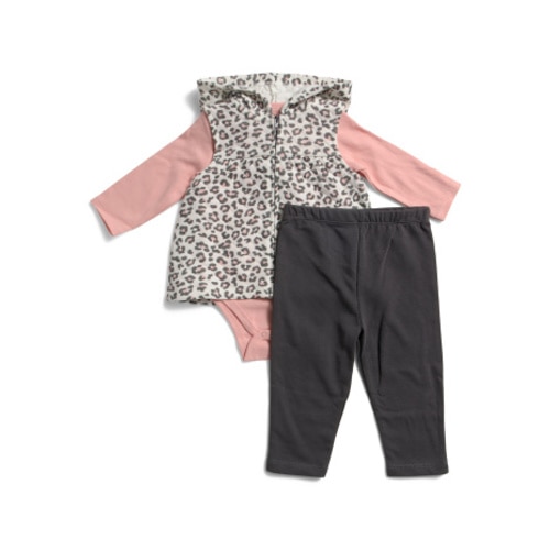 Newborn Girls 3pc Leopard Vest Set | Kids & Baby | TJ Maxx