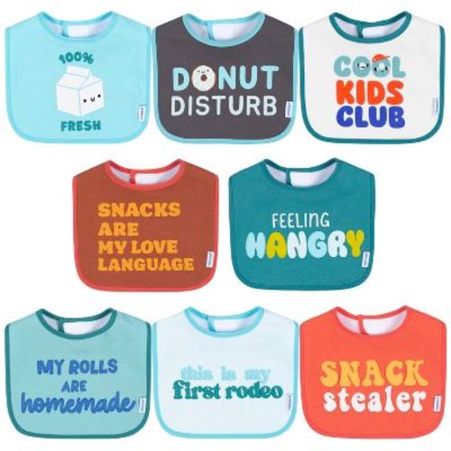 Gerber Baby Boys' 8-Pack Drooling Bibs, Kids Club, One Size