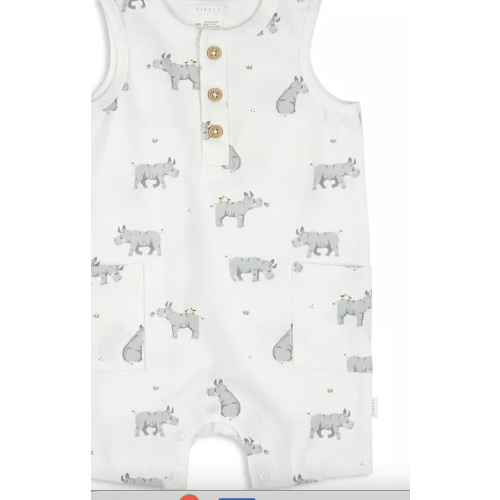 Boys' Rhino Print Sleeveless Romper - Baby