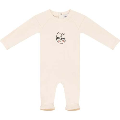 Crown Print Onesie Cream - Charlotte & George | Maisonette