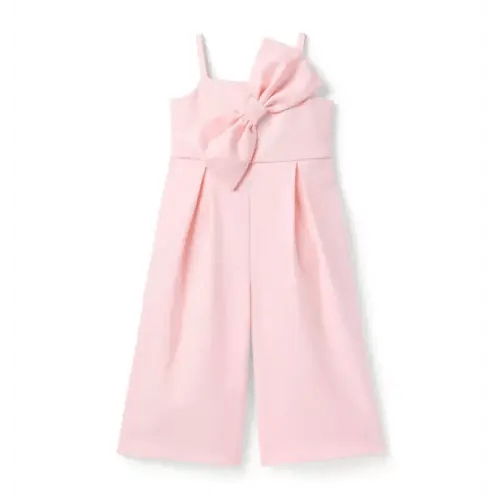 Girl Blush Pink THINK PINK Bow Jumpsuit by Janie and Jack