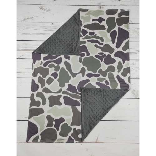Baby Gray Camo Mink blanket