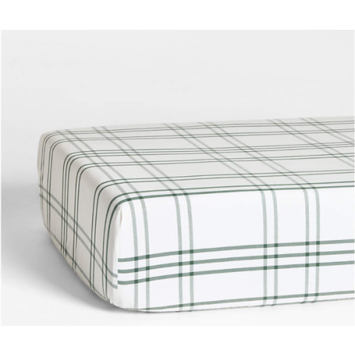 Stax Pine Green 100% Organic Cotton Baby Crib Fitted Sheet